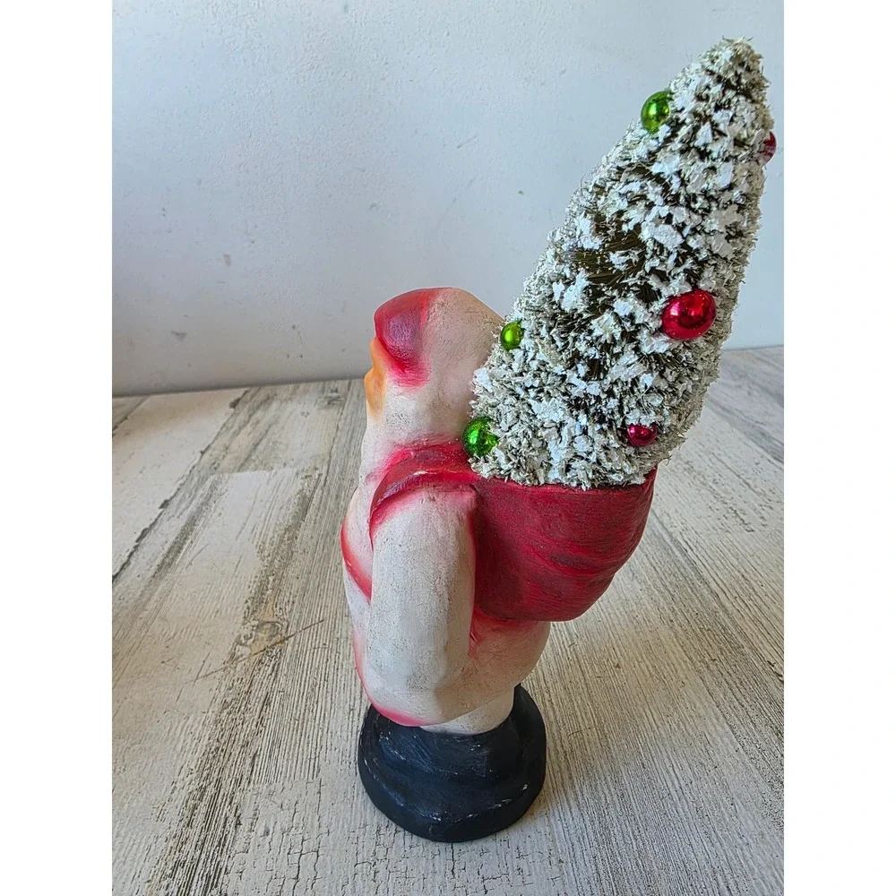Bethany lowe elous? Paper mache Santa tree Xmas figurine decor unique